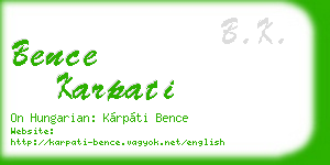 bence karpati business card